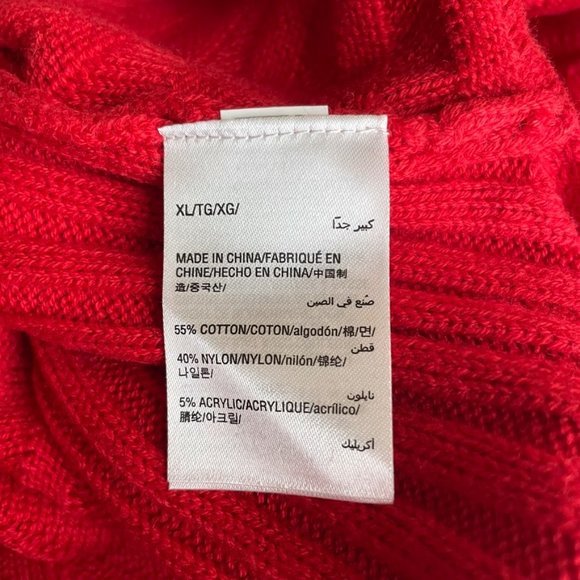 Charter Club Mixed-Stitch Mock-Neck Sweater Ravishing Red Size XL - E19 - Picture 10 of 11